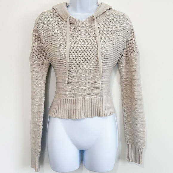 Lucky Brand Sweaters - LUCKY BRAND Textured Hoodie in Straw Heat Knit Beige Small